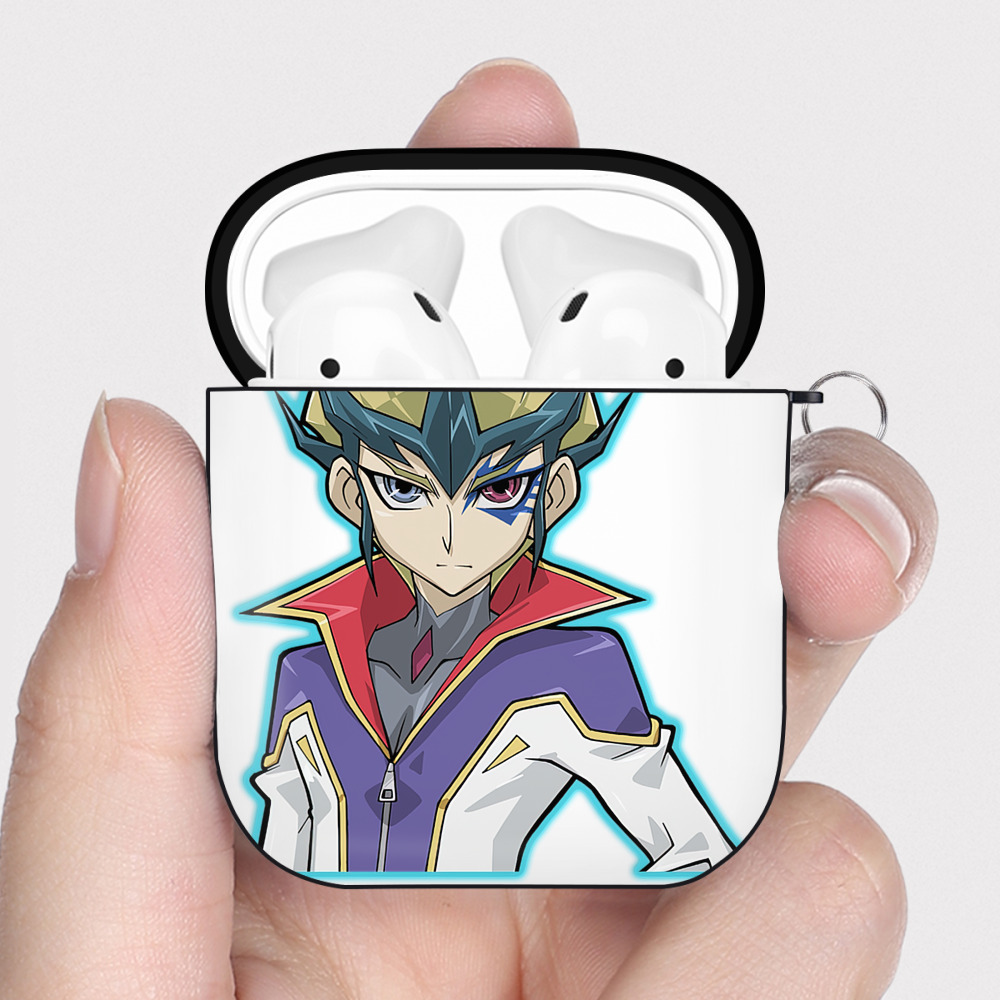 （画像用） 遊☆戯☆王 Yu-Gi-Oh! AirPods 第2世代保護ケース ハードシェル ブラック 耐衝撃・防指紋・カラビナ付き