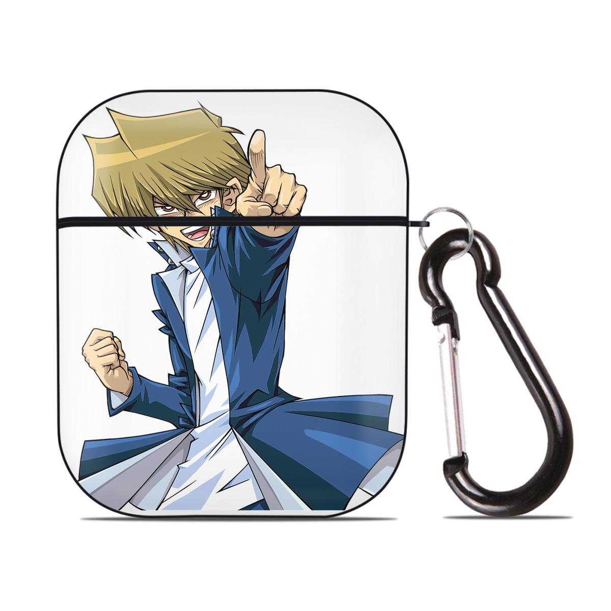 （画像用） 遊☆戯☆王 Yu-Gi-Oh! AirPods 第2世代保護ケース ハードシェル ブラック 耐衝撃・防指紋・カラビナ付き