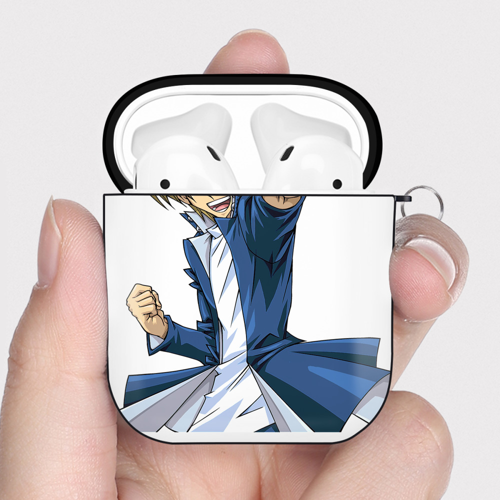 （画像用） 遊☆戯☆王 Yu-Gi-Oh! AirPods 第2世代保護ケース ハードシェル ブラック 耐衝撃・防指紋・カラビナ付き