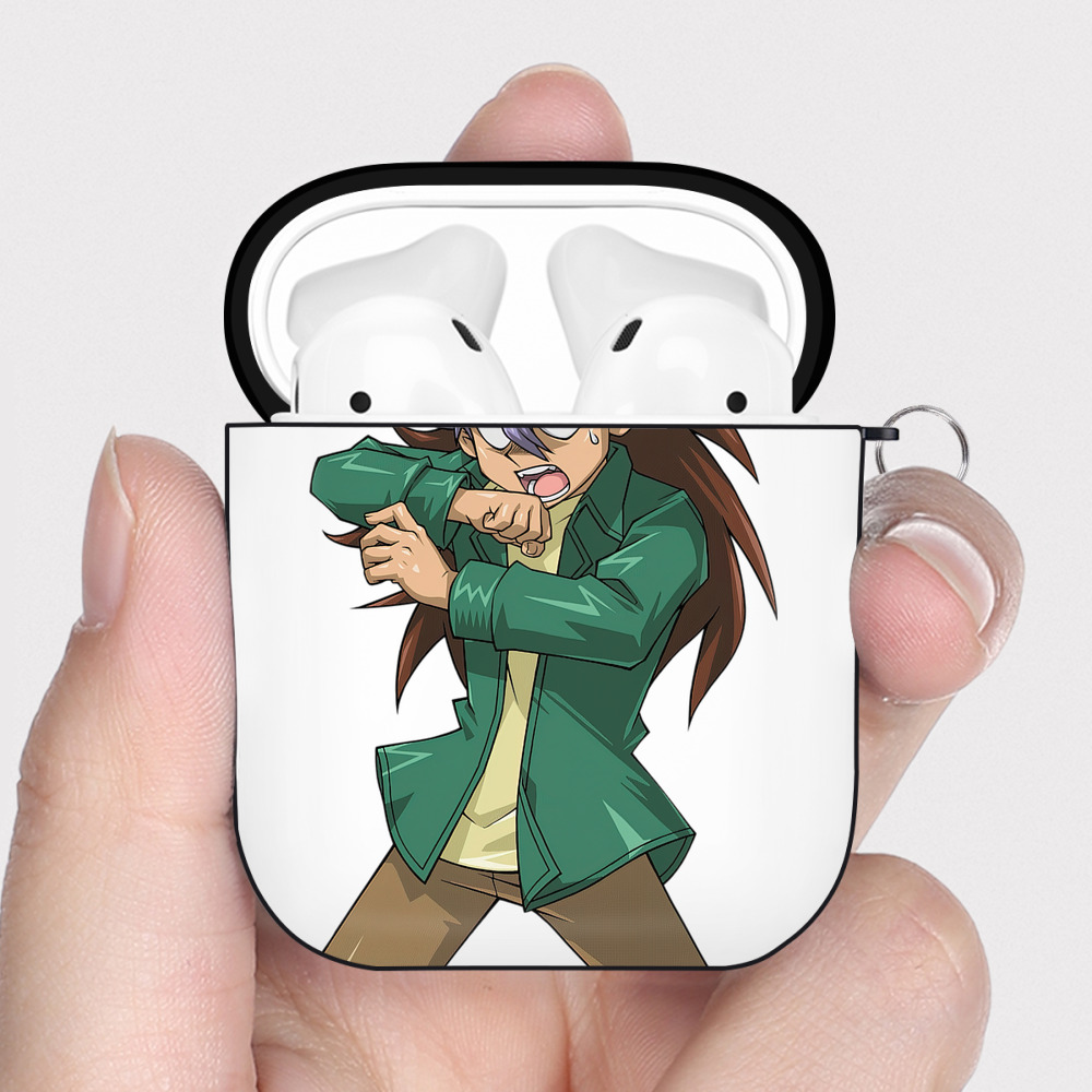 （画像用） 遊☆戯☆王 Yu-Gi-Oh! AirPods 第2世代保護ケース ハードシェル ブラック 耐衝撃・防指紋・カラビナ付き