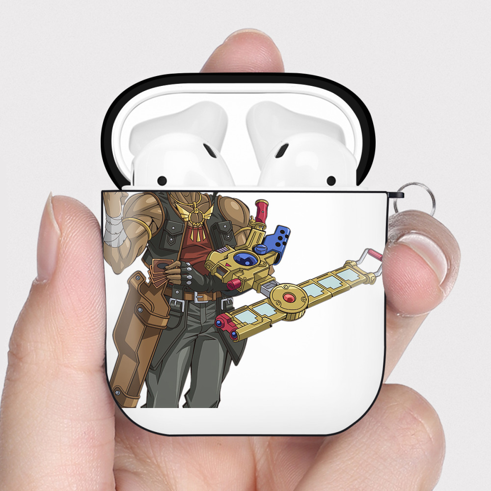 （画像用） 遊☆戯☆王 Yu-Gi-Oh! AirPods 第2世代保護ケース ハードシェル ブラック 耐衝撃・防指紋・カラビナ付き