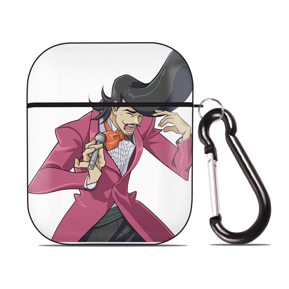 （画像用） 遊☆戯☆王 Yu-Gi-Oh! AirPods 第2世代保護ケース ハードシェル ブラック 耐衝撃・防指紋・カラビナ付き