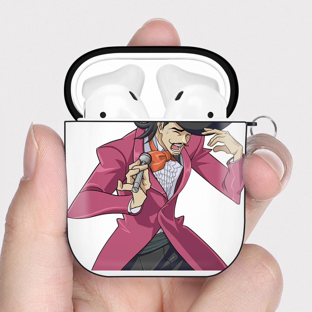 （画像用） 遊☆戯☆王 Yu-Gi-Oh! AirPods 第2世代保護ケース ハードシェル ブラック 耐衝撃・防指紋・カラビナ付き