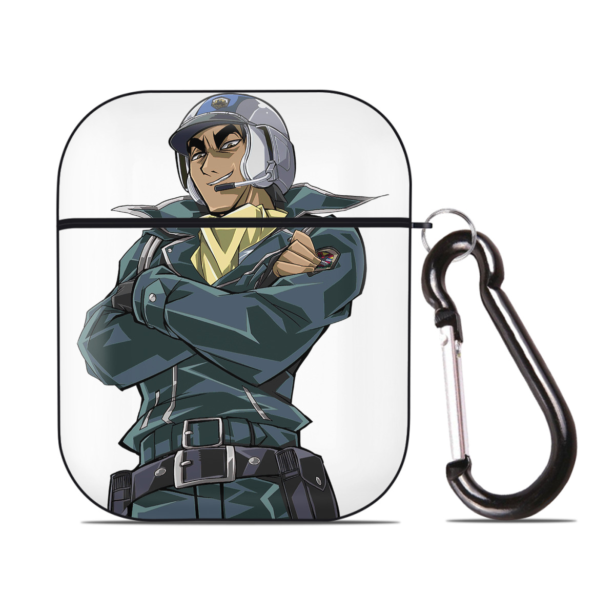 （画像用） 遊☆戯☆王 Yu-Gi-Oh! AirPods 第2世代保護ケース ハードシェル ブラック 耐衝撃・防指紋・カラビナ付き
