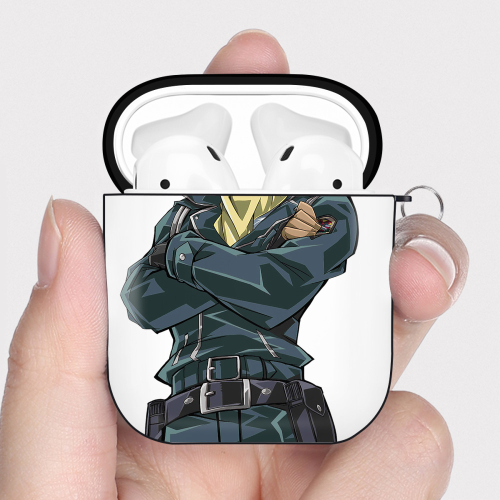 （画像用） 遊☆戯☆王 Yu-Gi-Oh! AirPods 第2世代保護ケース ハードシェル ブラック 耐衝撃・防指紋・カラビナ付き
