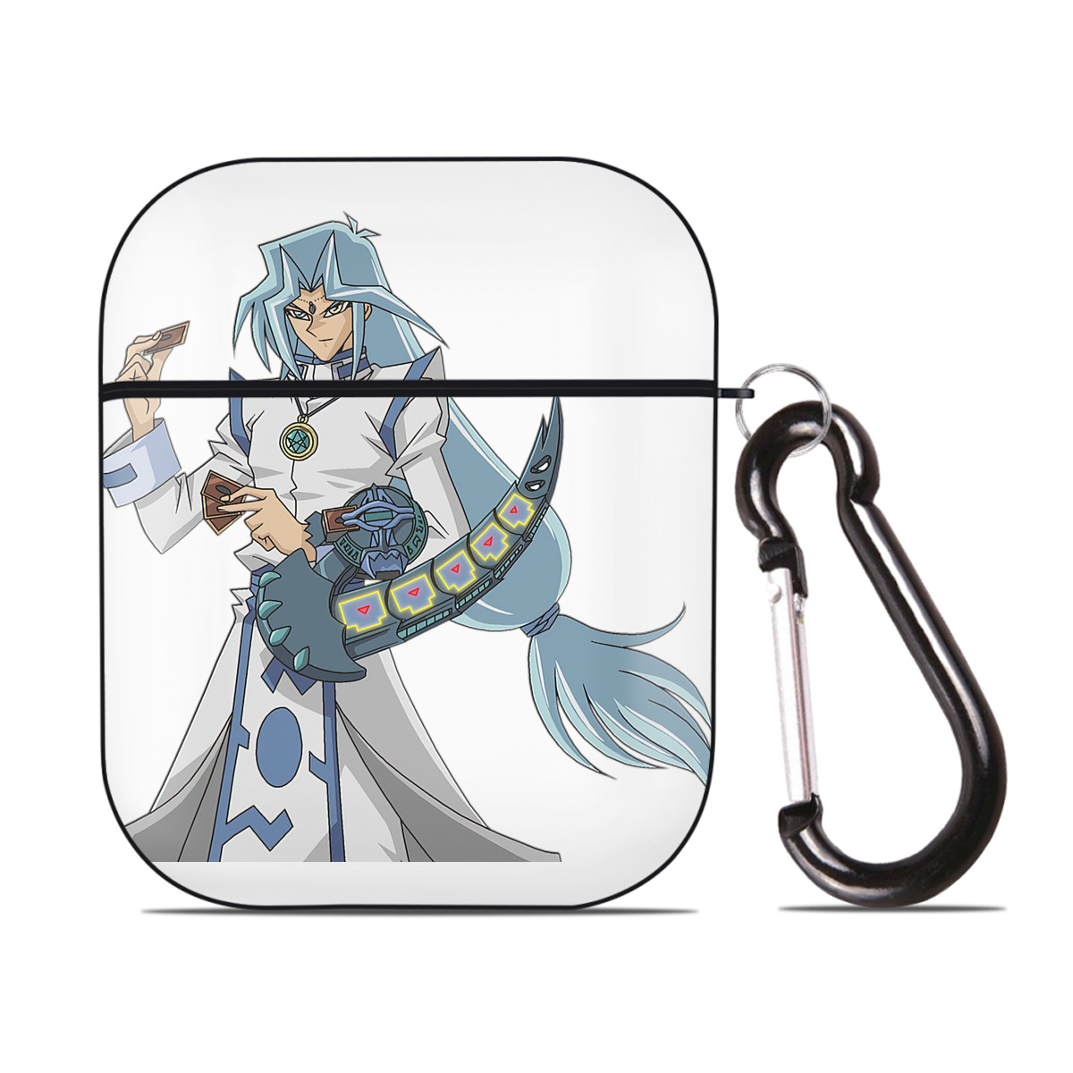 （画像用） 遊☆戯☆王 Yu-Gi-Oh! AirPods 第2世代保護ケース ハードシェル ブラック 耐衝撃・防指紋・カラビナ付き
