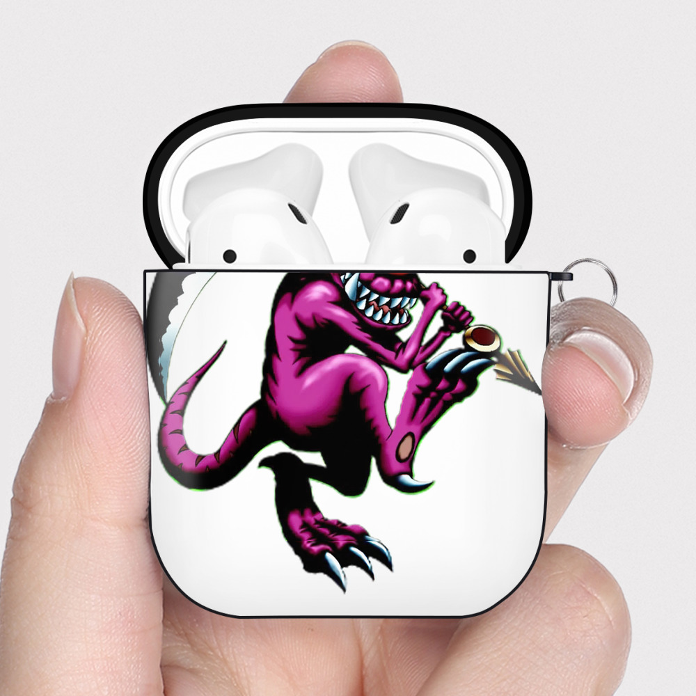 （画像用） 遊☆戯☆王 Yu-Gi-Oh! AirPods 第2世代保護ケース ハードシェル ブラック 耐衝撃・防指紋・カラビナ付き