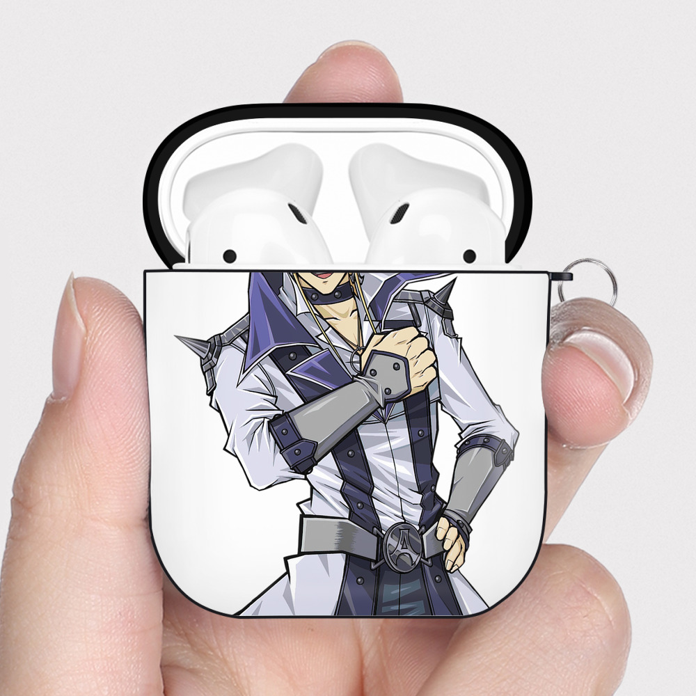 （画像用） 遊☆戯☆王 Yu-Gi-Oh! AirPods 第2世代保護ケース ハードシェル ブラック 耐衝撃・防指紋・カラビナ付き
