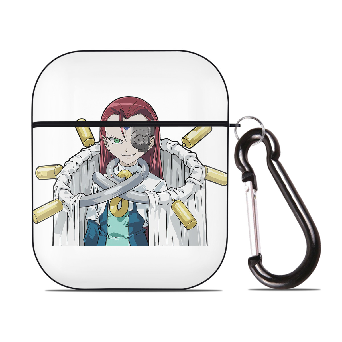 （画像用） 遊☆戯☆王 Yu-Gi-Oh! AirPods 第2世代保護ケース ハードシェル ブラック 耐衝撃・防指紋・カラビナ付き