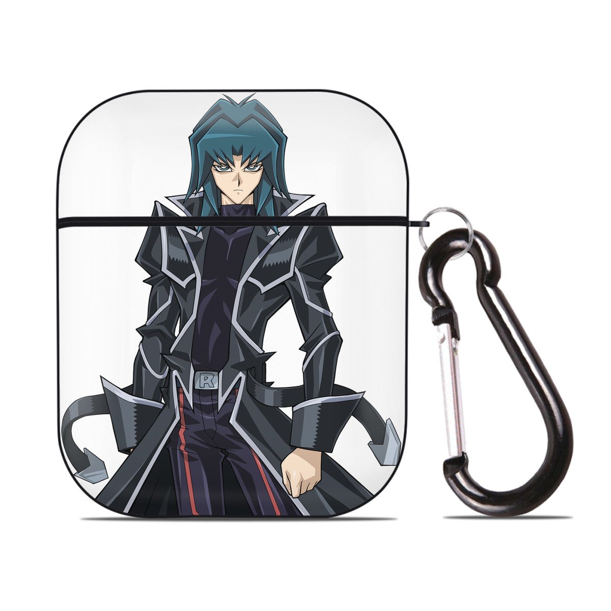 （画像用） 遊☆戯☆王 Yu-Gi-Oh! AirPods 第2世代保護ケース ハードシェル ブラック 耐衝撃・防指紋・カラビナ付き