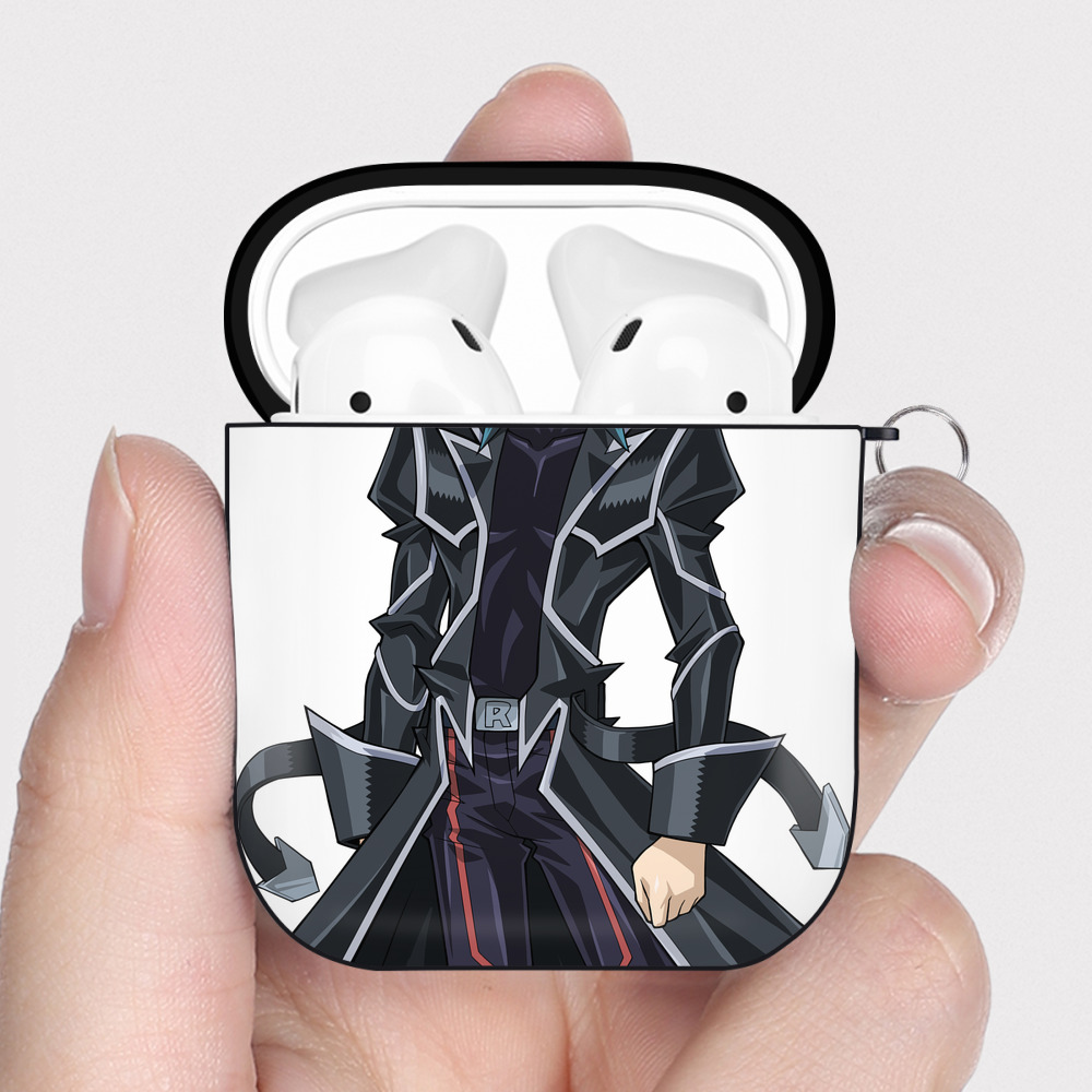 （画像用） 遊☆戯☆王 Yu-Gi-Oh! AirPods 第2世代保護ケース ハードシェル ブラック 耐衝撃・防指紋・カラビナ付き