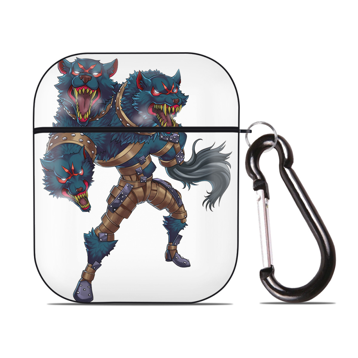 （画像用） 遊☆戯☆王 Yu-Gi-Oh! AirPods 第2世代保護ケース ハードシェル ブラック 耐衝撃・防指紋・カラビナ付き