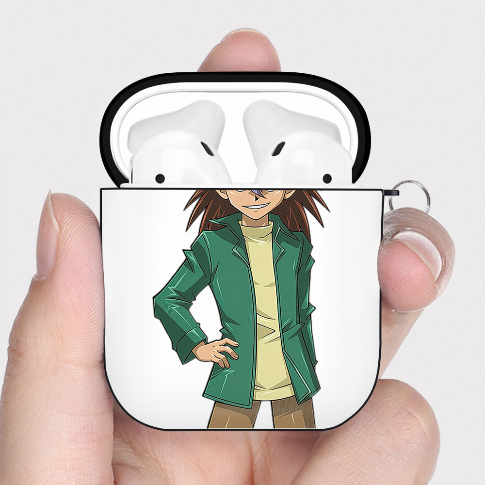 （画像用） 遊☆戯☆王 Yu-Gi-Oh! AirPods 第2世代保護ケース ハードシェル ブラック 耐衝撃・防指紋・カラビナ付き
