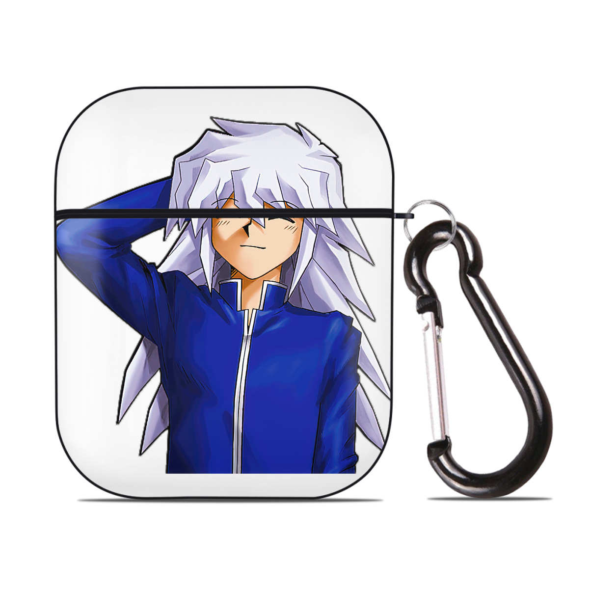 （画像用） 遊☆戯☆王 Yu-Gi-Oh! AirPods 第2世代保護ケース ハードシェル ブラック 耐衝撃・防指紋・カラビナ付き