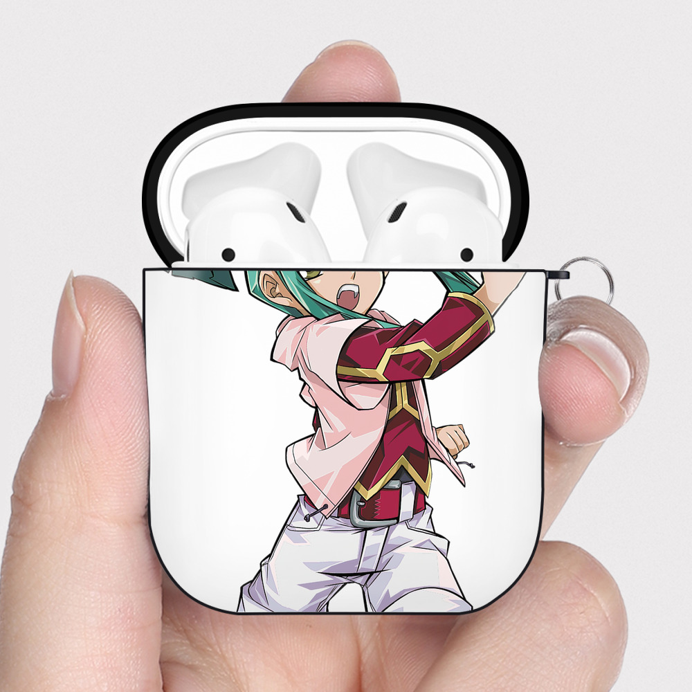 （画像用） 遊☆戯☆王 Yu-Gi-Oh! AirPods 第2世代保護ケース ハードシェル ブラック 耐衝撃・防指紋・カラビナ付き