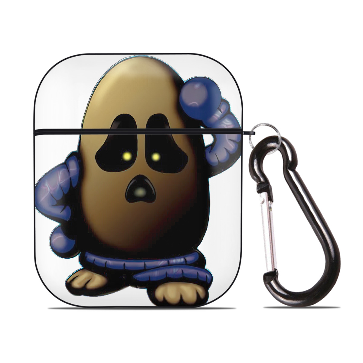 （画像用） 遊☆戯☆王 Yu-Gi-Oh! AirPods 第2世代保護ケース ハードシェル ブラック 耐衝撃・防指紋・カラビナ付き