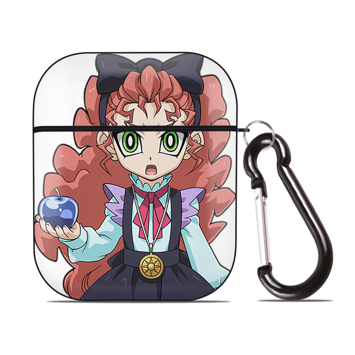 （画像用） 遊☆戯☆王 Yu-Gi-Oh! AirPods 第2世代保護ケース ハードシェル ブラック 耐衝撃・防指紋・カラビナ付き
