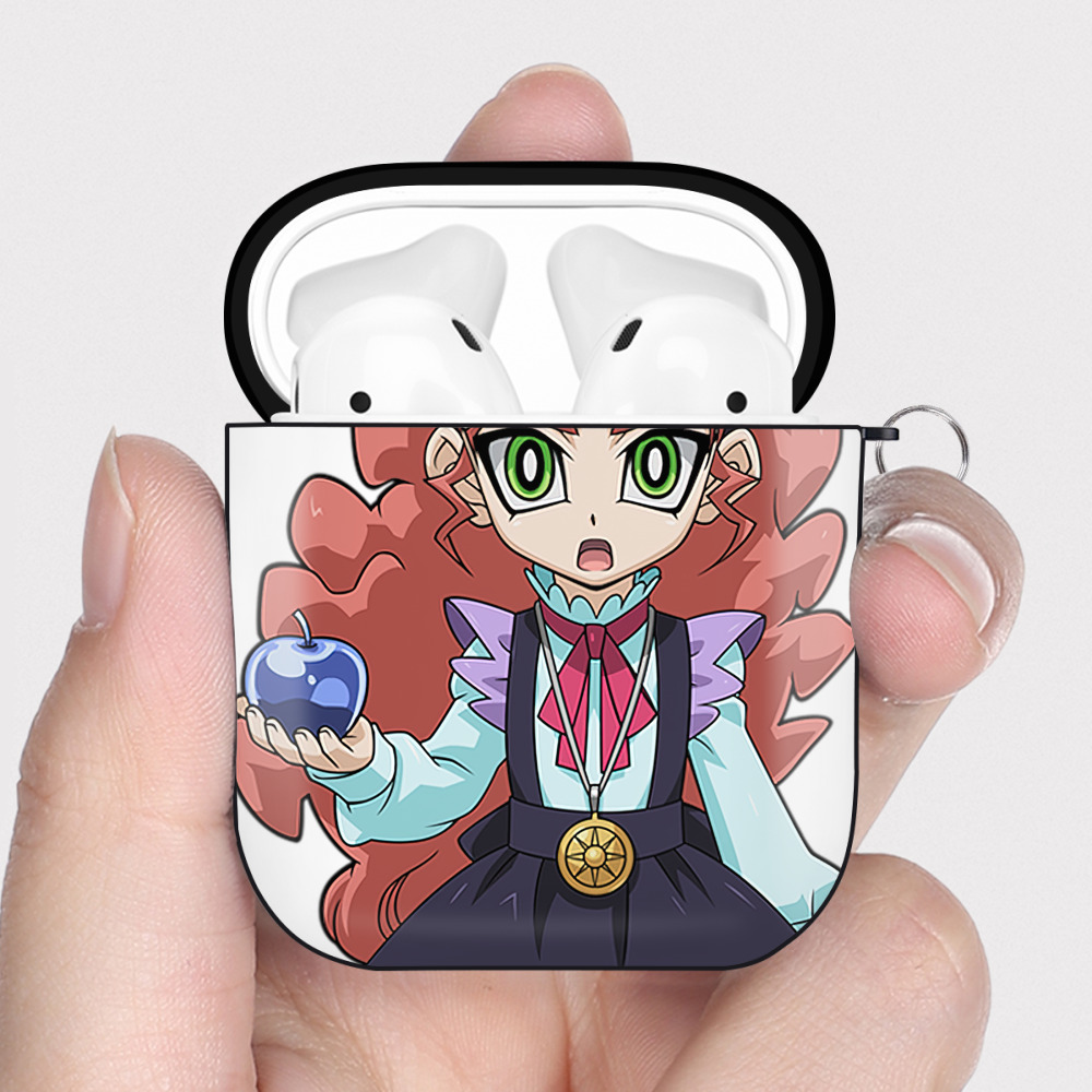 （画像用） 遊☆戯☆王 Yu-Gi-Oh! AirPods 第2世代保護ケース ハードシェル ブラック 耐衝撃・防指紋・カラビナ付き