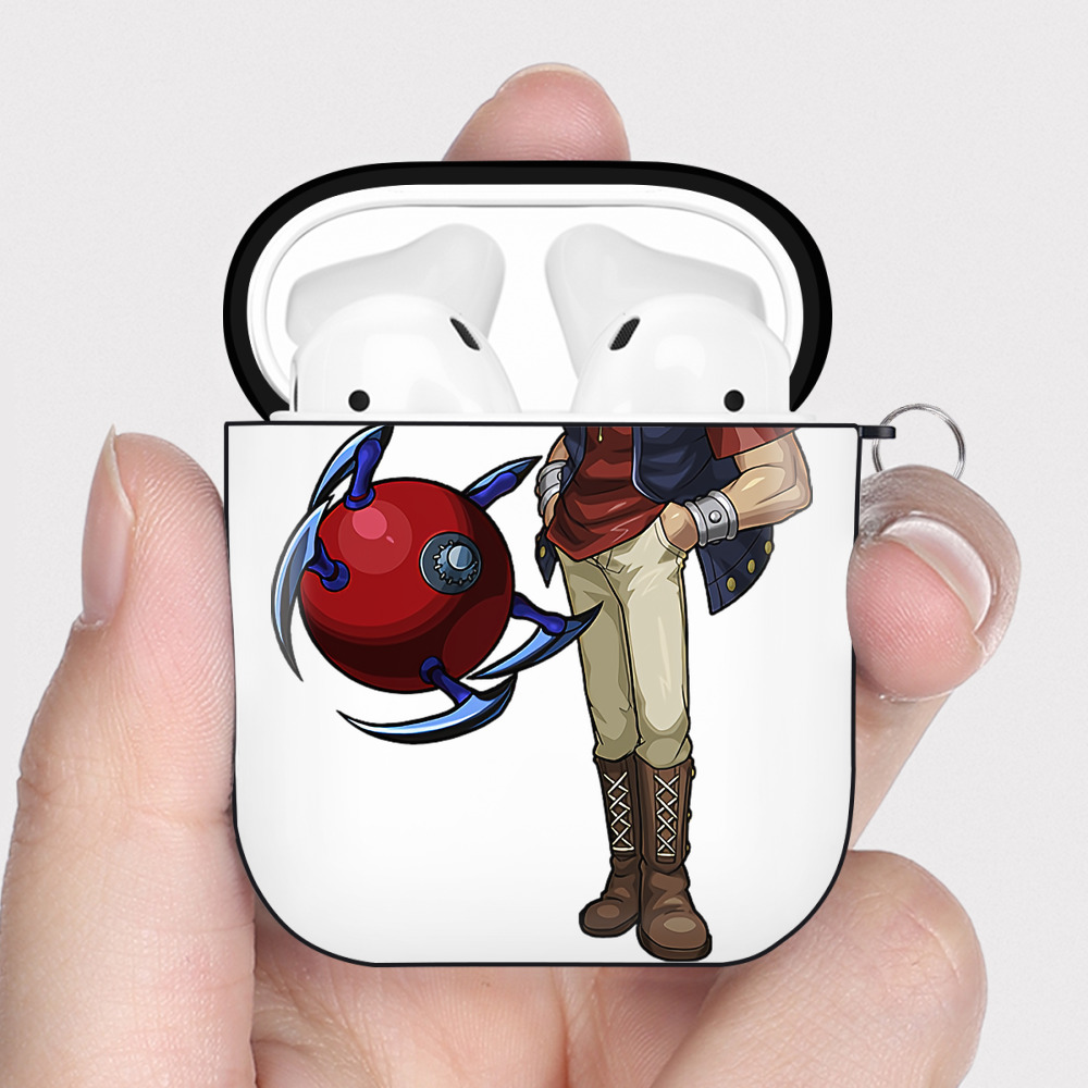 （画像用） 遊☆戯☆王 Yu-Gi-Oh! AirPods 第2世代保護ケース ハードシェル ブラック 耐衝撃・防指紋・カラビナ付き
