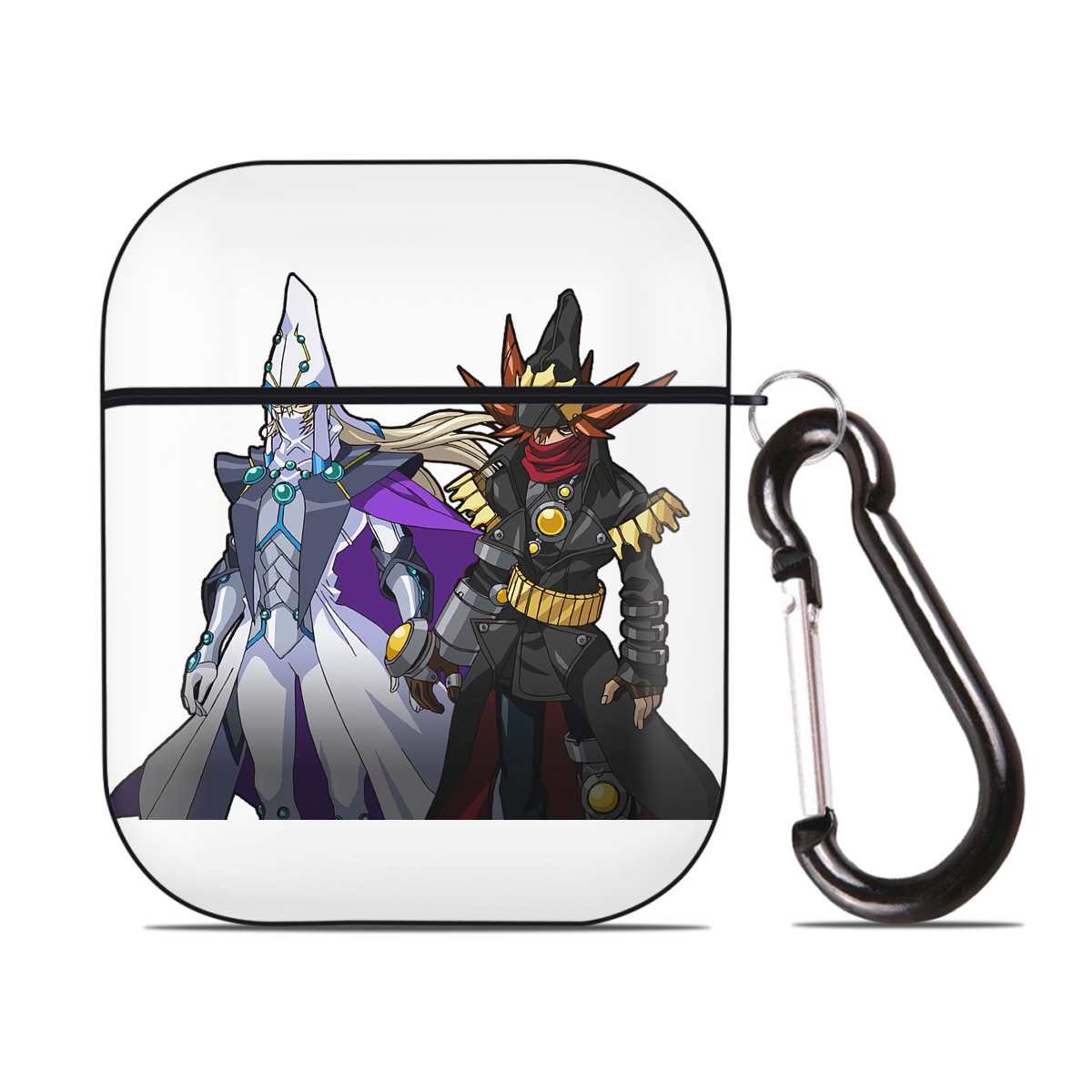 （画像用） 遊☆戯☆王 Yu-Gi-Oh! AirPods 第2世代保護ケース ハードシェル ブラック 耐衝撃・防指紋・カラビナ付き