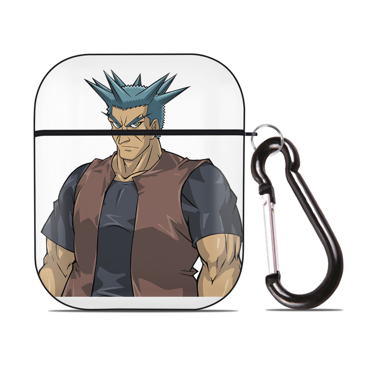 （画像用） 遊☆戯☆王 Yu-Gi-Oh! AirPods 第2世代保護ケース ハードシェル ブラック 耐衝撃・防指紋・カラビナ付き