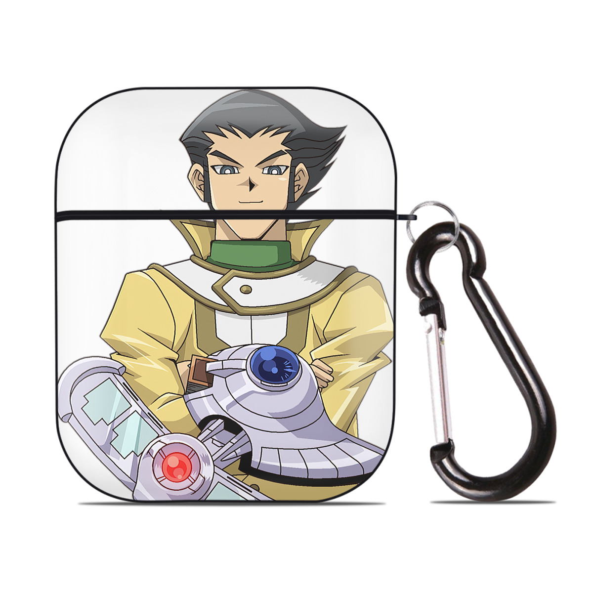 （画像用） 遊☆戯☆王 Yu-Gi-Oh! AirPods 第2世代保護ケース ハードシェル ブラック 耐衝撃・防指紋・カラビナ付き