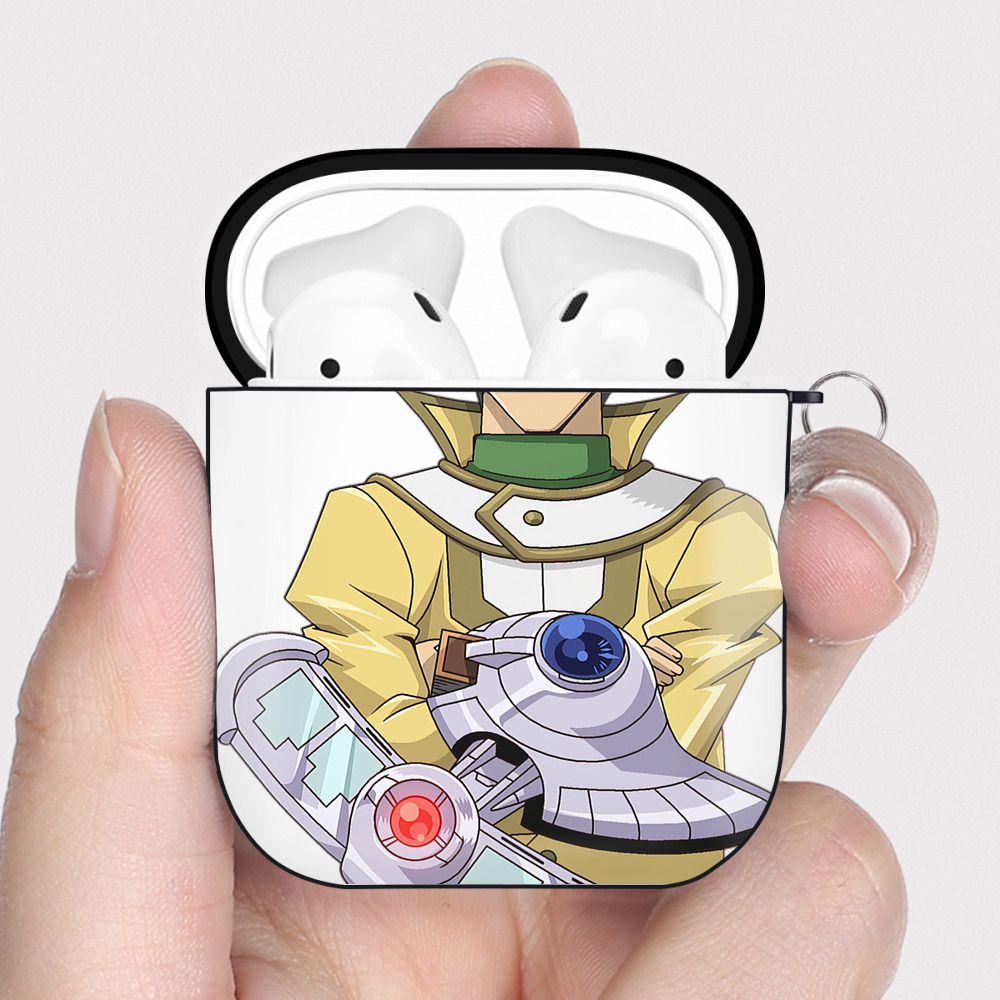 （画像用） 遊☆戯☆王 Yu-Gi-Oh! AirPods 第2世代保護ケース ハードシェル ブラック 耐衝撃・防指紋・カラビナ付き