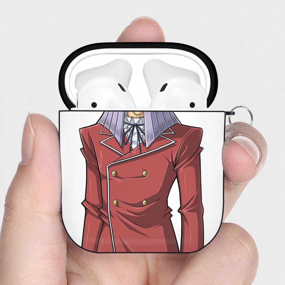 （画像用） 遊☆戯☆王 Yu-Gi-Oh! AirPods 第2世代保護ケース ハードシェル ブラック 耐衝撃・防指紋・カラビナ付き