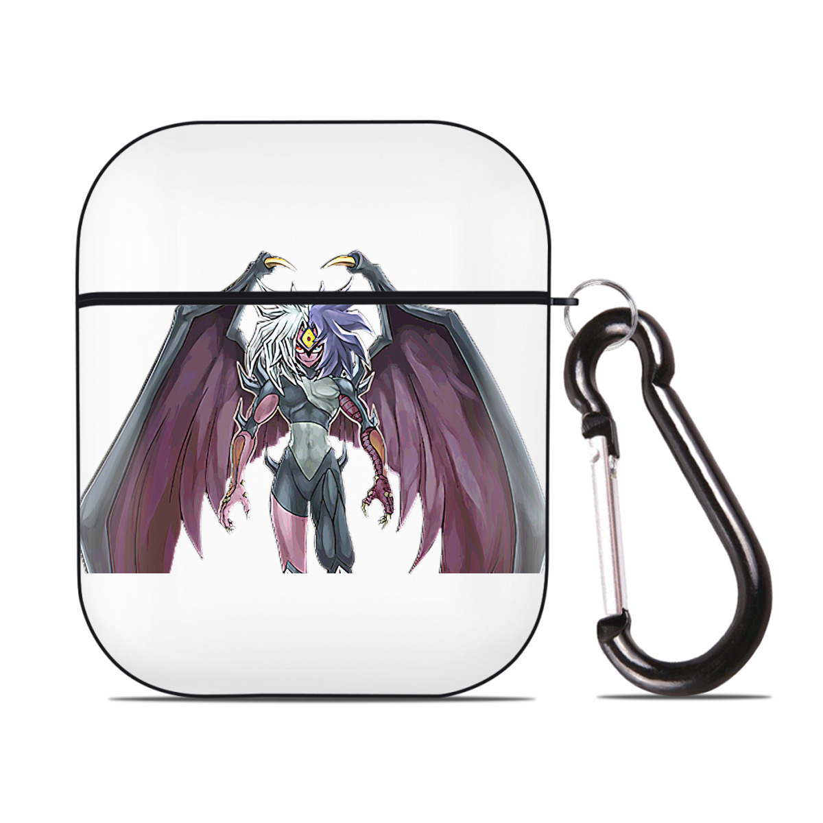（画像用） 遊☆戯☆王 Yu-Gi-Oh! AirPods 第2世代保護ケース ハードシェル ブラック 耐衝撃・防指紋・カラビナ付き