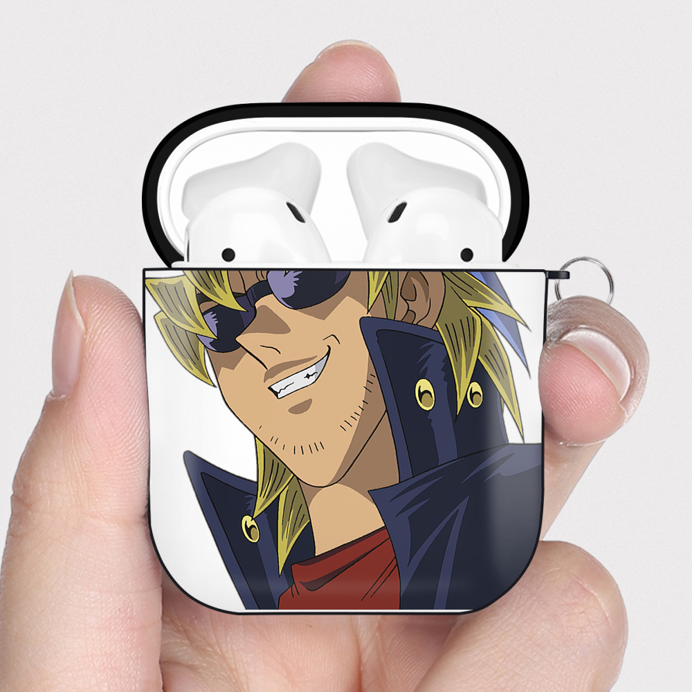 （画像用） 遊☆戯☆王 Yu-Gi-Oh! AirPods 第2世代保護ケース ハードシェル ブラック 耐衝撃・防指紋・カラビナ付き