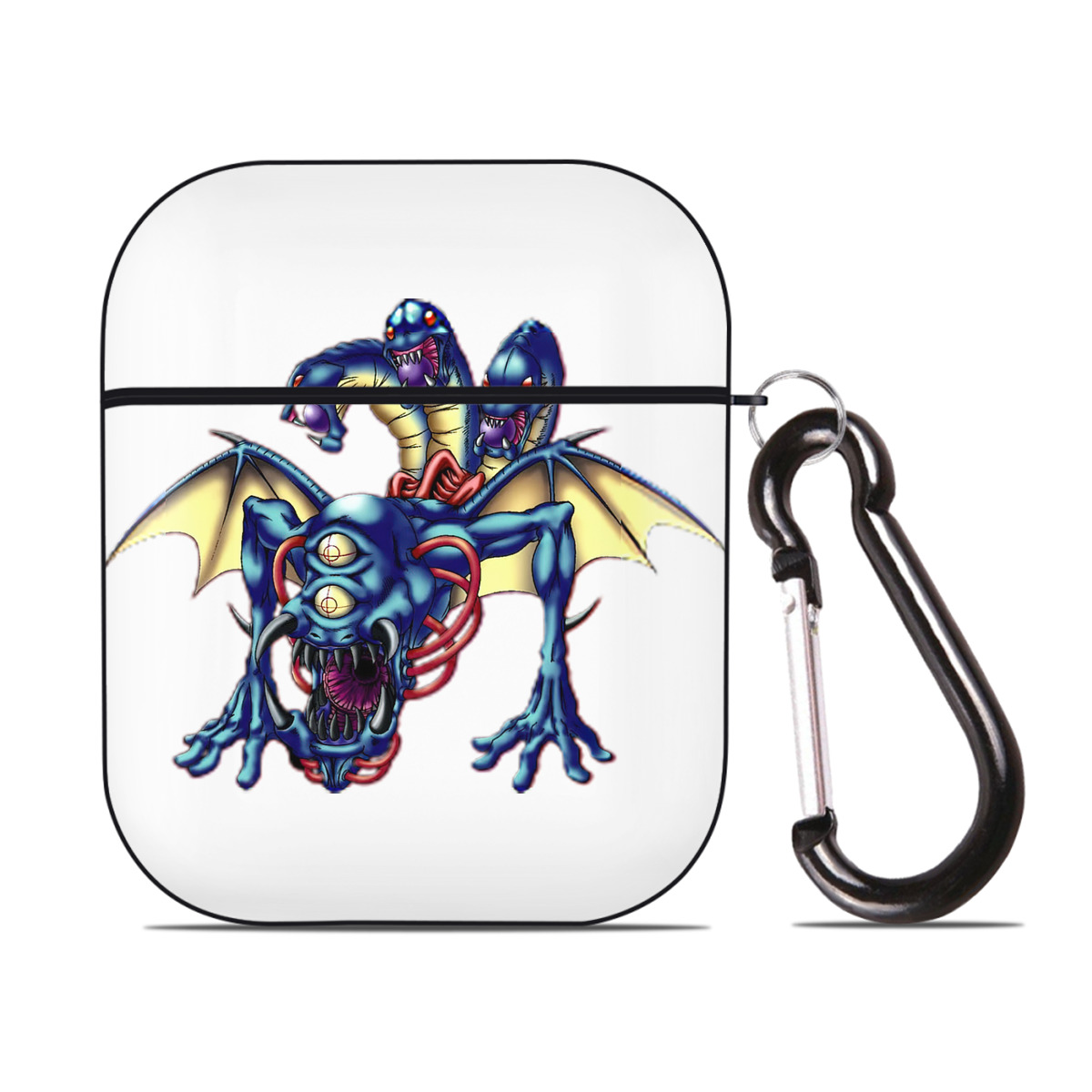 （画像用） 遊☆戯☆王 Yu-Gi-Oh! AirPods 第2世代保護ケース ハードシェル ブラック 耐衝撃・防指紋・カラビナ付き