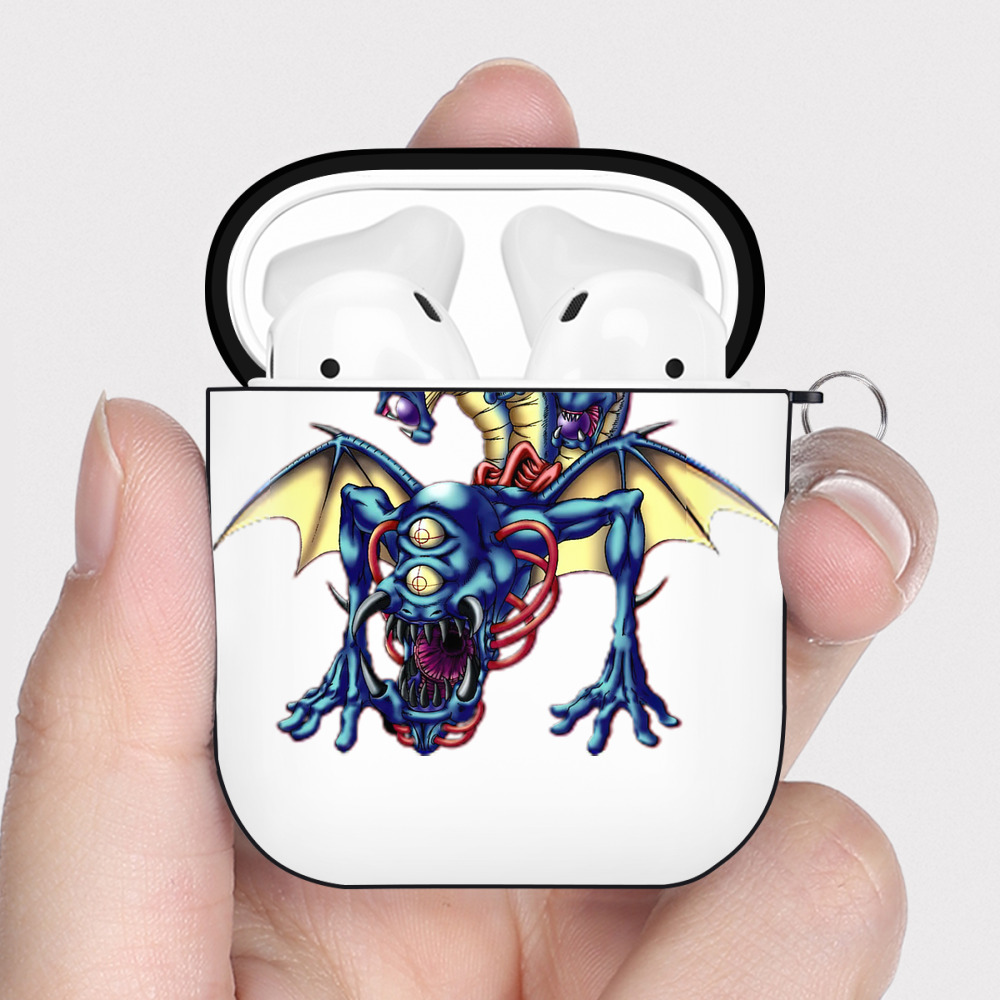（画像用） 遊☆戯☆王 Yu-Gi-Oh! AirPods 第2世代保護ケース ハードシェル ブラック 耐衝撃・防指紋・カラビナ付き