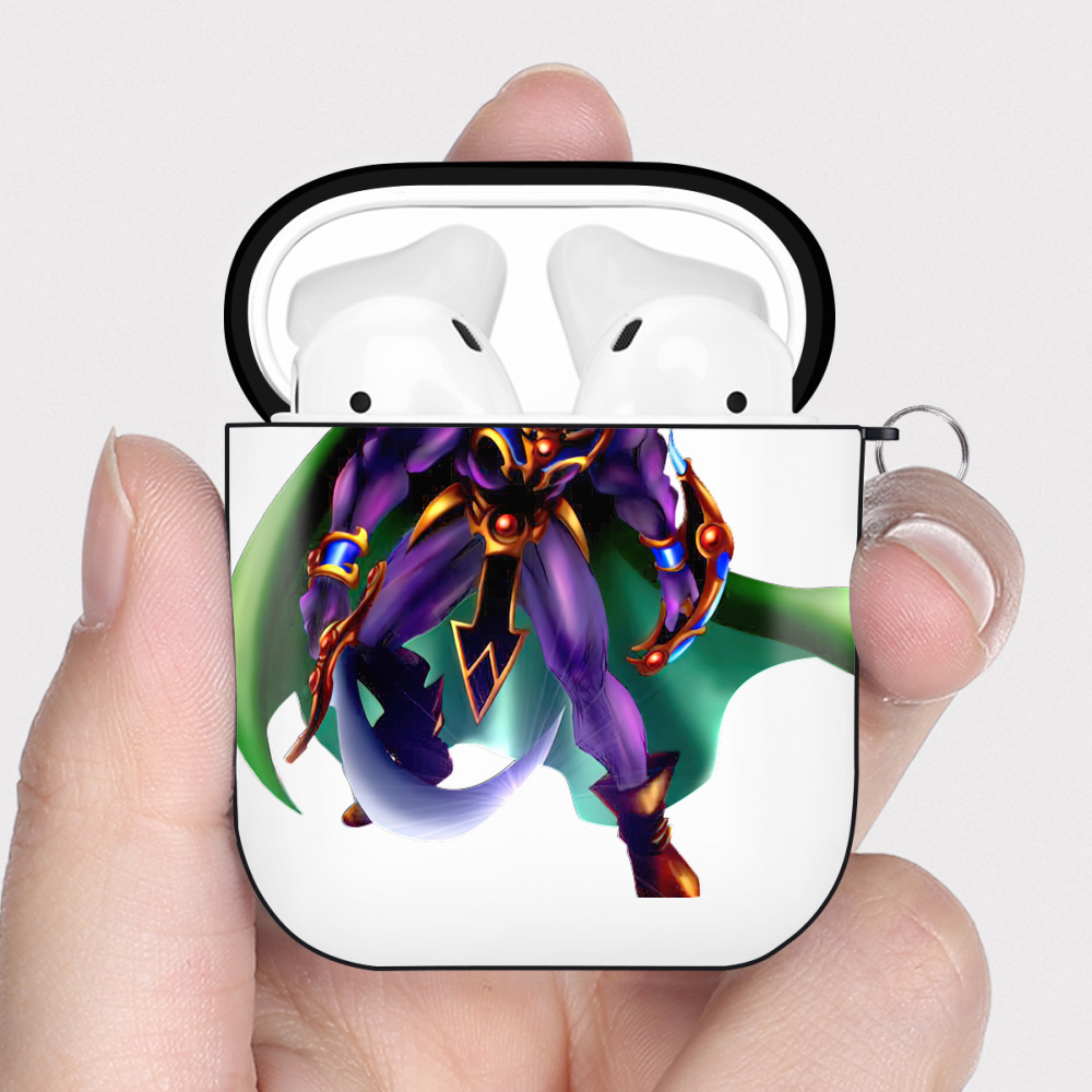 （画像用） 遊☆戯☆王 Yu-Gi-Oh! AirPods 第2世代保護ケース ハードシェル ブラック 耐衝撃・防指紋・カラビナ付き