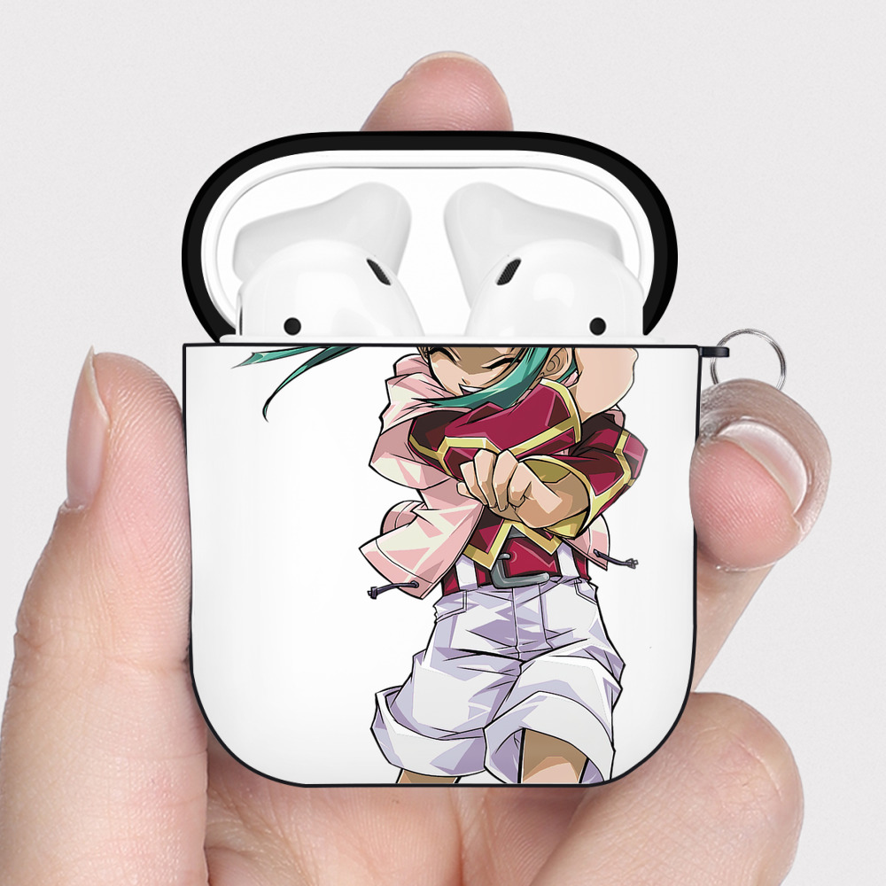 （画像用） 遊☆戯☆王 Yu-Gi-Oh! AirPods 第2世代保護ケース ハードシェル ブラック 耐衝撃・防指紋・カラビナ付き