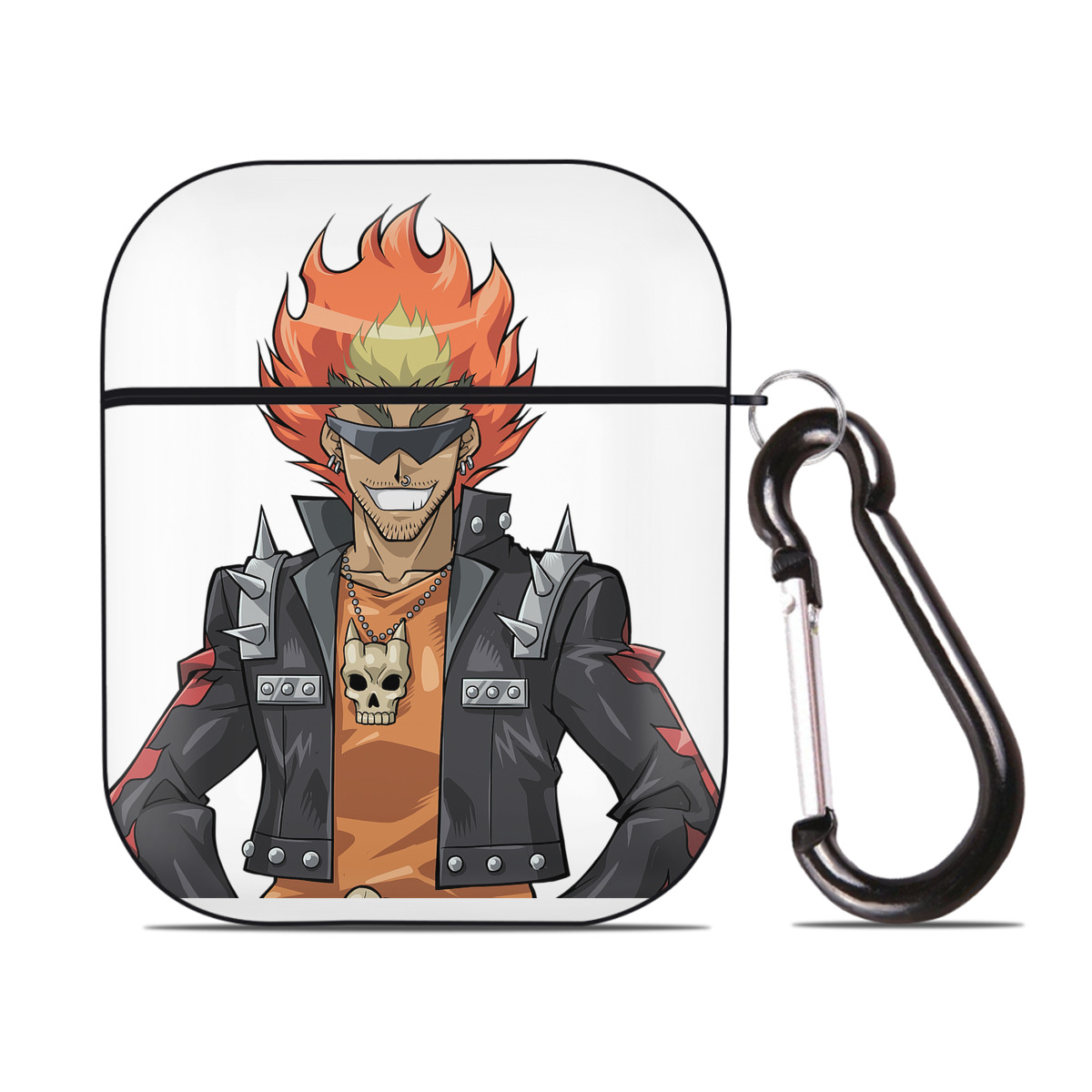 （画像用） 遊☆戯☆王 Yu-Gi-Oh! AirPods 第2世代保護ケース ハードシェル ブラック 耐衝撃・防指紋・カラビナ付き