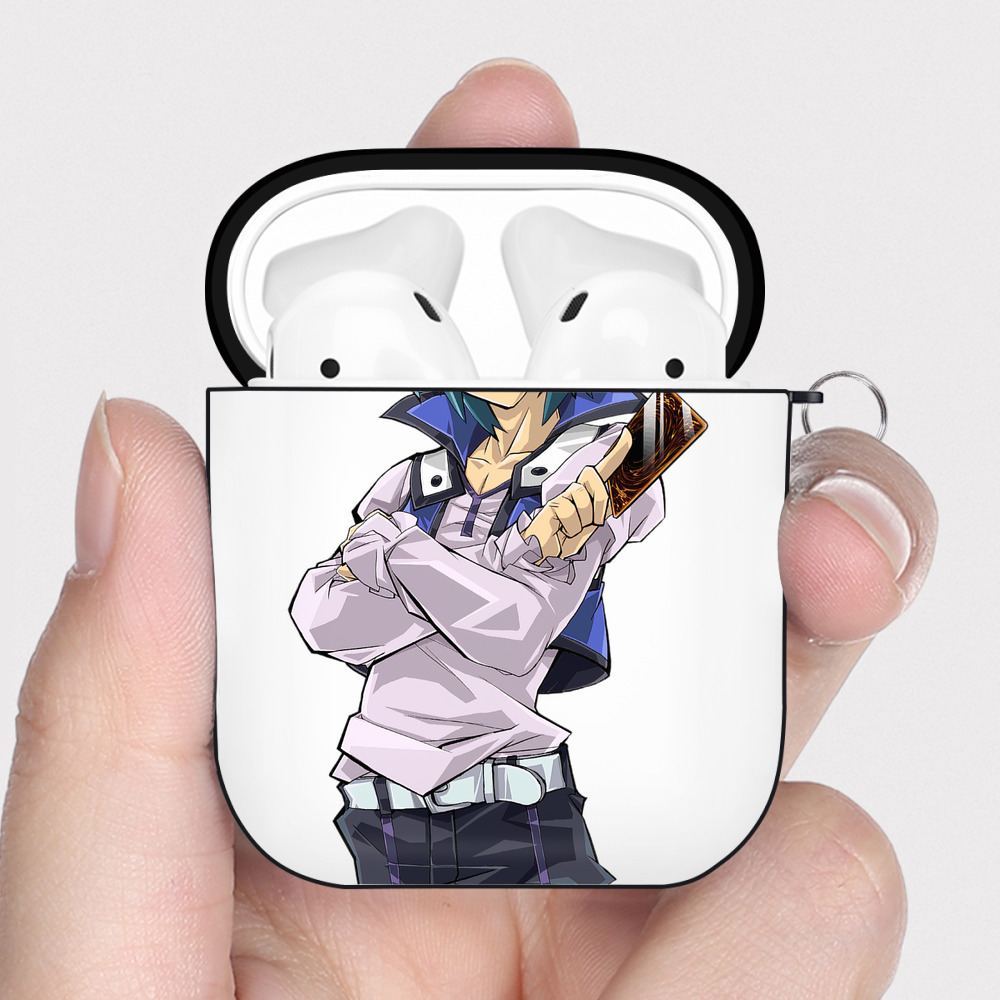 （画像用） 遊☆戯☆王 Yu-Gi-Oh! AirPods 第2世代保護ケース ハードシェル ブラック 耐衝撃・防指紋・カラビナ付き