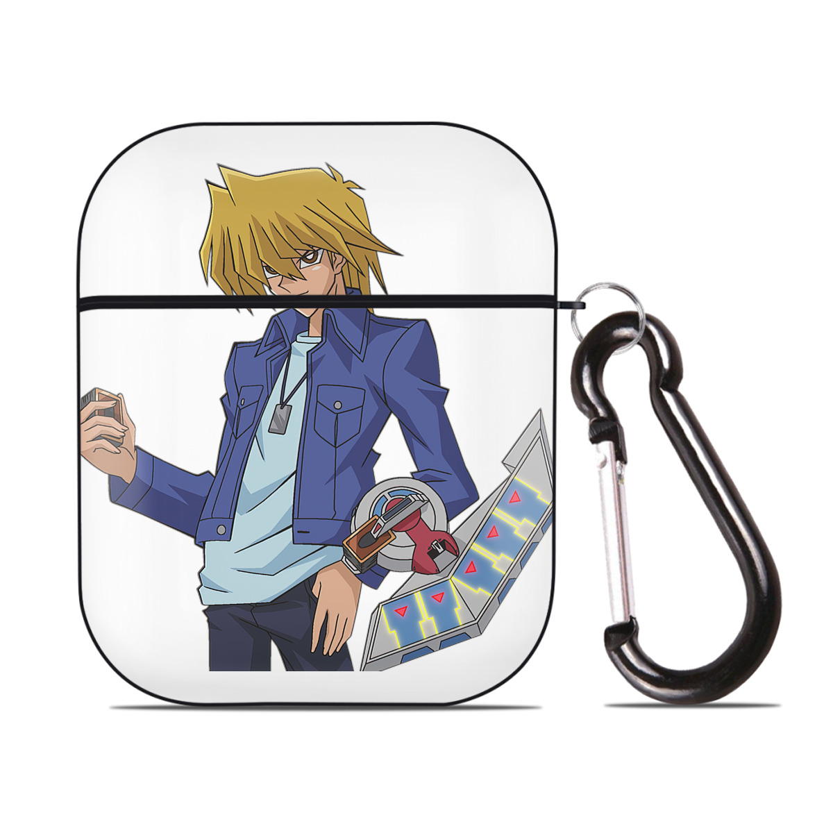 （画像用） 遊☆戯☆王 Yu-Gi-Oh! AirPods 第2世代保護ケース ハードシェル ブラック 耐衝撃・防指紋・カラビナ付き