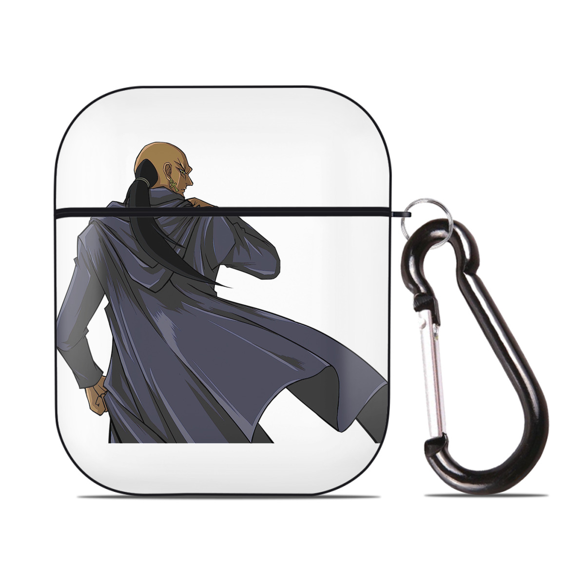 （画像用） 遊☆戯☆王 Yu-Gi-Oh! AirPods 第2世代保護ケース ハードシェル ブラック 耐衝撃・防指紋・カラビナ付き