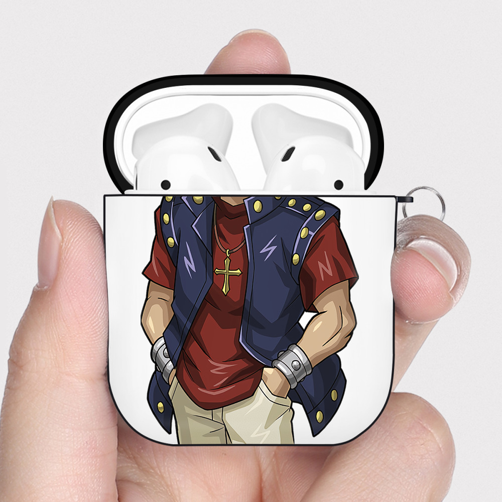 （画像用） 遊☆戯☆王 Yu-Gi-Oh! AirPods 第2世代保護ケース ハードシェル ブラック 耐衝撃・防指紋・カラビナ付き