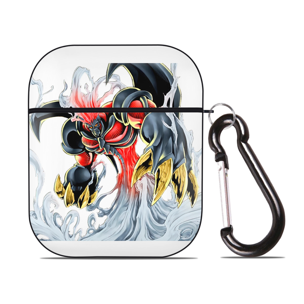 （画像用） 遊☆戯☆王 Yu-Gi-Oh! AirPods 第2世代保護ケース ハードシェル ブラック 耐衝撃・防指紋・カラビナ付き