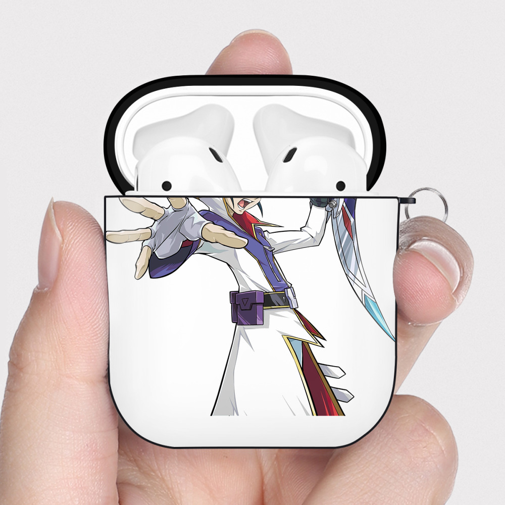 （画像用） 遊☆戯☆王 Yu-Gi-Oh! AirPods 第2世代保護ケース ハードシェル ブラック 耐衝撃・防指紋・カラビナ付き