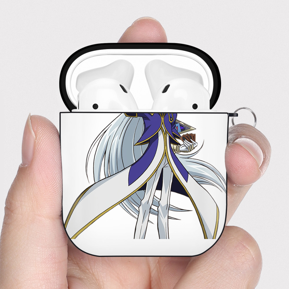 （画像用） 遊☆戯☆王 Yu-Gi-Oh! AirPods 第2世代保護ケース ハードシェル ブラック 耐衝撃・防指紋・カラビナ付き