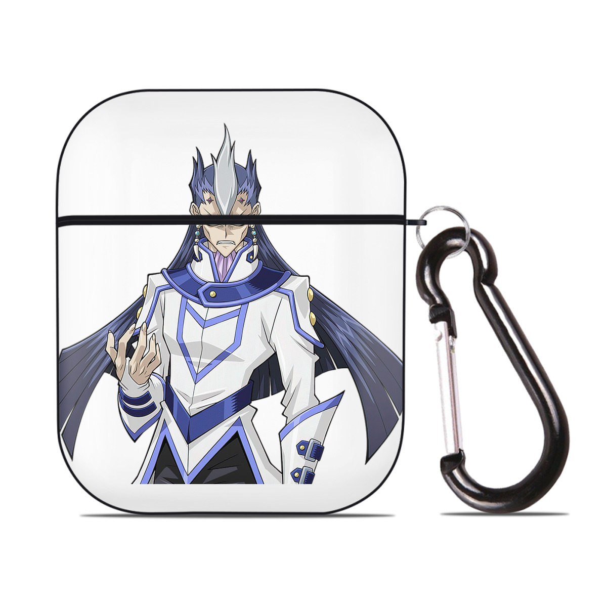 （画像用） 遊☆戯☆王 Yu-Gi-Oh! AirPods 第2世代保護ケース ハードシェル ブラック 耐衝撃・防指紋・カラビナ付き