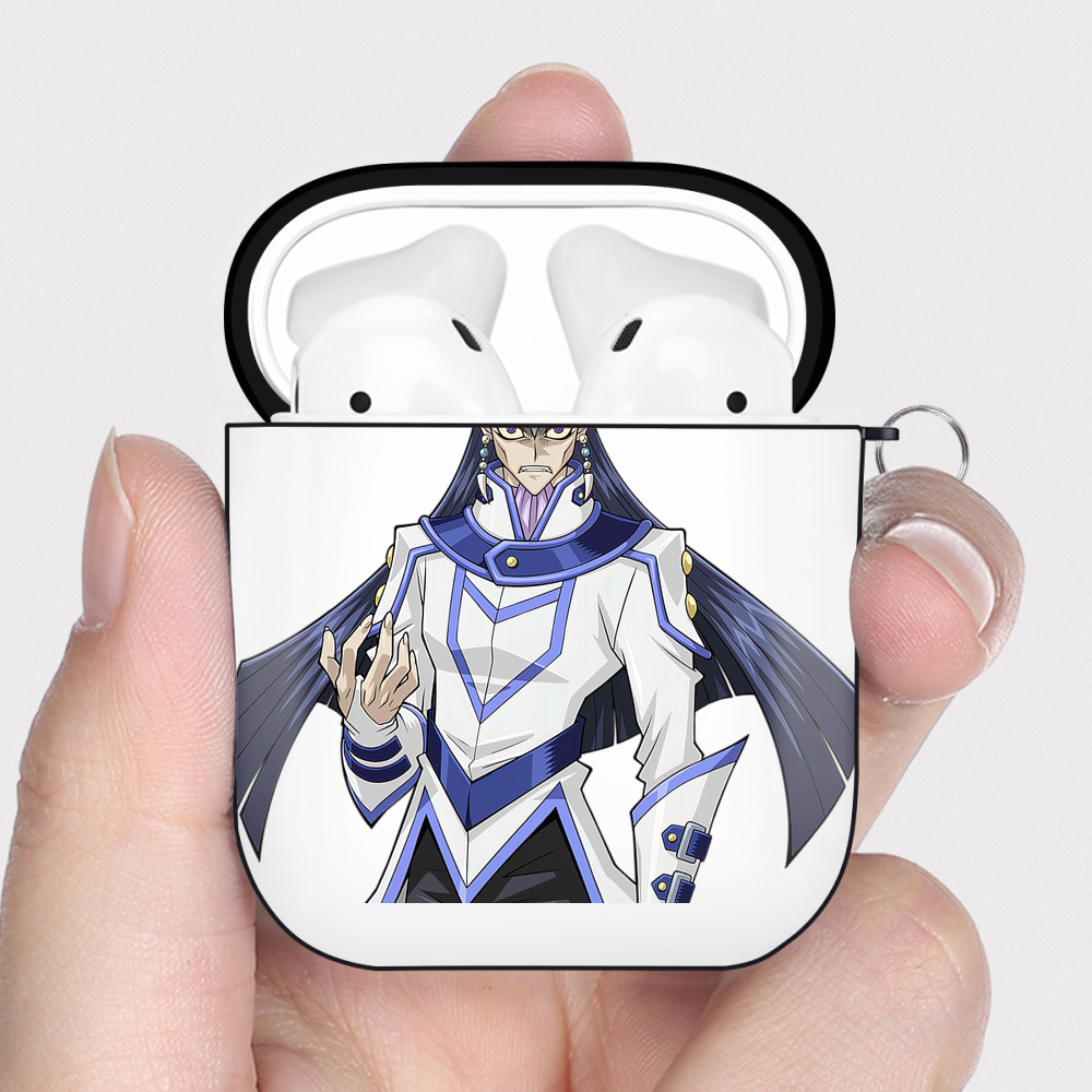 （画像用） 遊☆戯☆王 Yu-Gi-Oh! AirPods 第2世代保護ケース ハードシェル ブラック 耐衝撃・防指紋・カラビナ付き