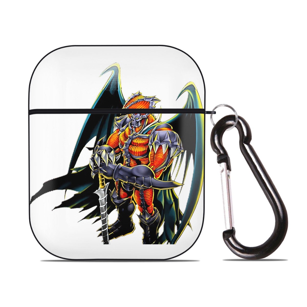 （画像用） 遊☆戯☆王 Yu-Gi-Oh! AirPods 第2世代保護ケース ハードシェル ブラック 耐衝撃・防指紋・カラビナ付き