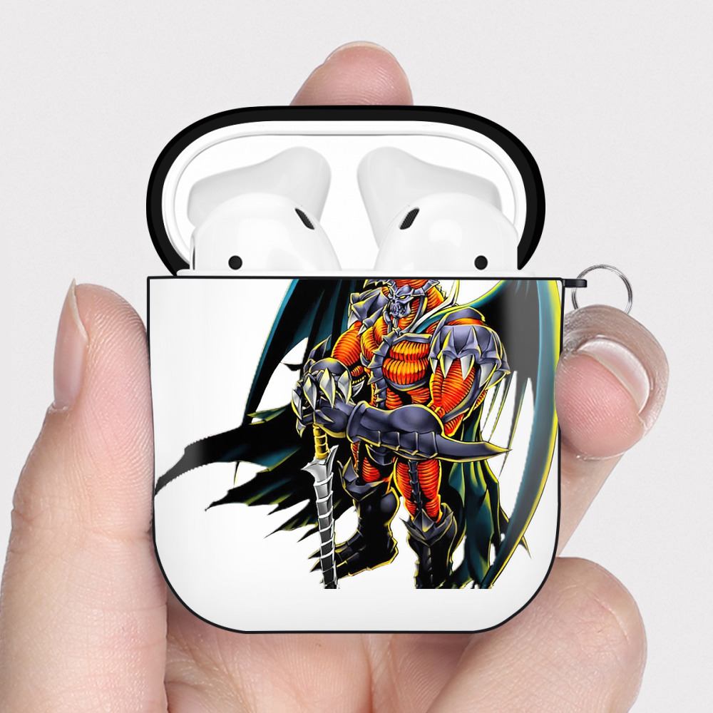 （画像用） 遊☆戯☆王 Yu-Gi-Oh! AirPods 第2世代保護ケース ハードシェル ブラック 耐衝撃・防指紋・カラビナ付き