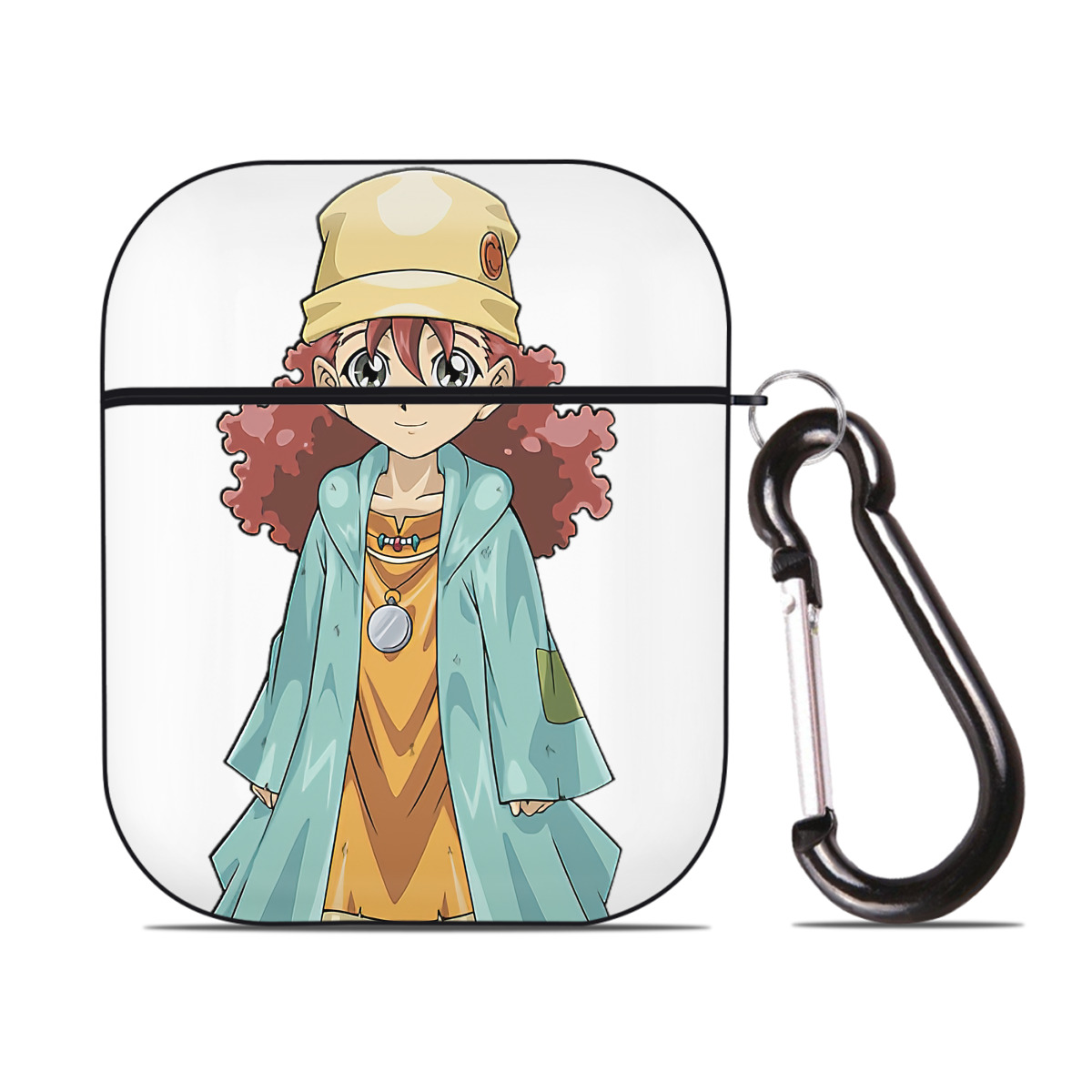 （画像用） 遊☆戯☆王 Yu-Gi-Oh! AirPods 第2世代保護ケース ハードシェル ブラック 耐衝撃・防指紋・カラビナ付き