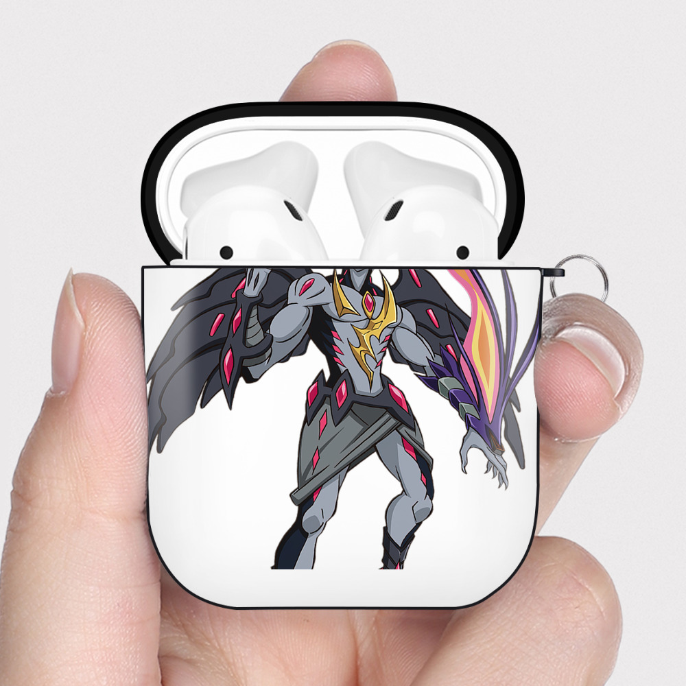 （画像用） 遊☆戯☆王 Yu-Gi-Oh! AirPods 第2世代保護ケース ハードシェル ブラック 耐衝撃・防指紋・カラビナ付き