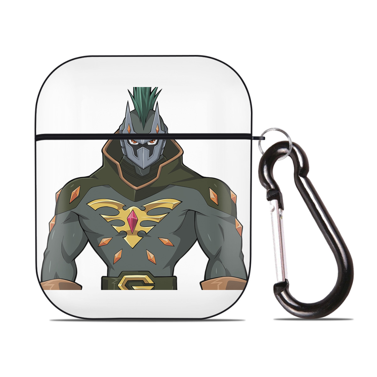 （画像用） 遊☆戯☆王 Yu-Gi-Oh! AirPods 第2世代保護ケース ハードシェル ブラック 耐衝撃・防指紋・カラビナ付き