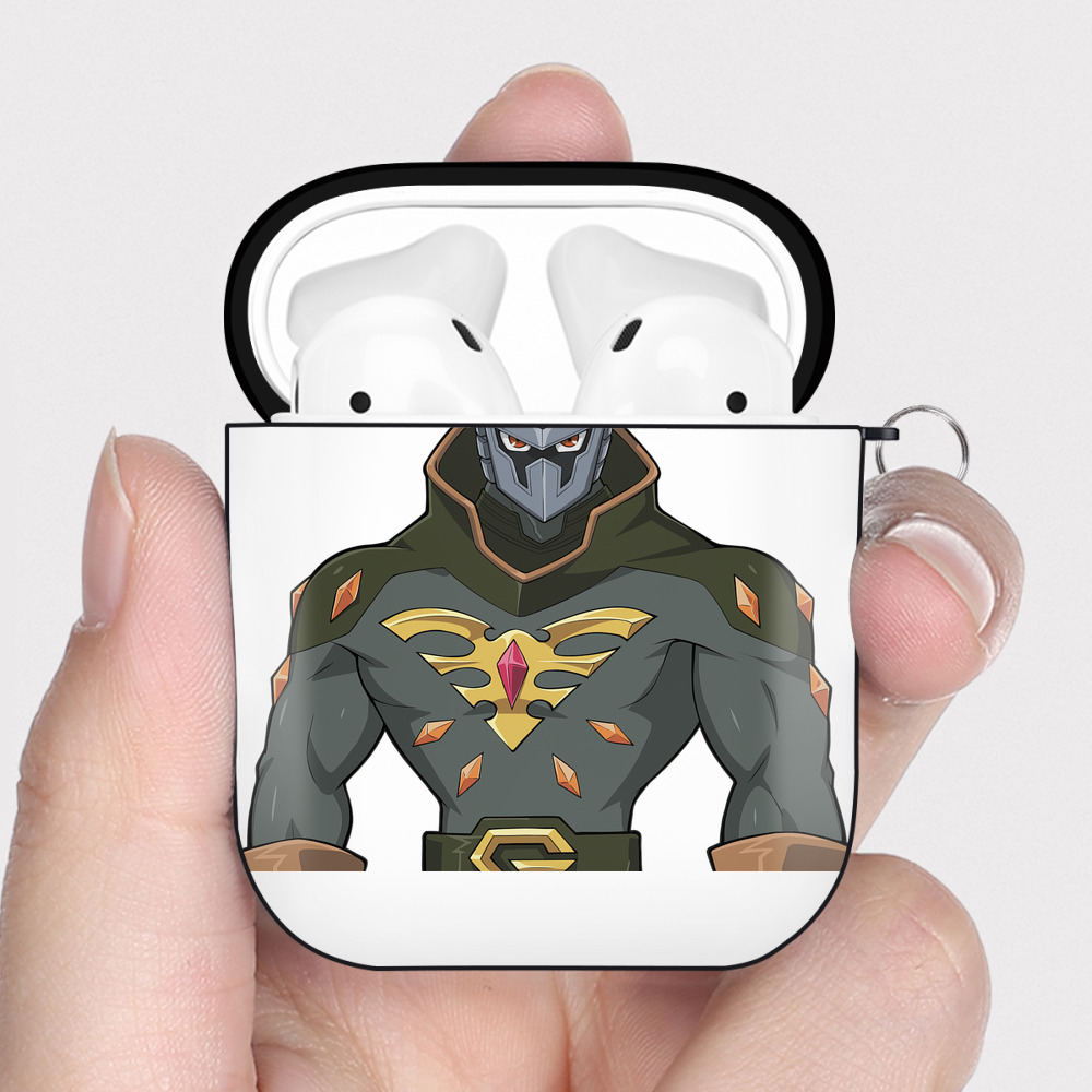 （画像用） 遊☆戯☆王 Yu-Gi-Oh! AirPods 第2世代保護ケース ハードシェル ブラック 耐衝撃・防指紋・カラビナ付き